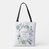 Tote Bag Fleurs de rosier blanc de Monogram Greenery Eucaly (Dos)