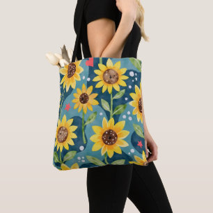 Tote Bag Fleurs de soleil brillantes