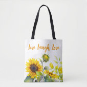 Tote Bag Fleurs de soleil de couleur blanche (Devant)