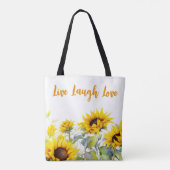 Tote Bag Fleurs de soleil de couleur blanche (Dos)