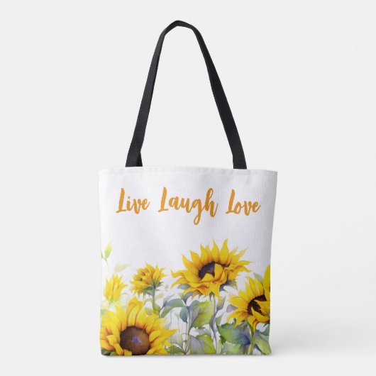 Tote Bag Fleurs de soleil de couleur blanche (Dos)