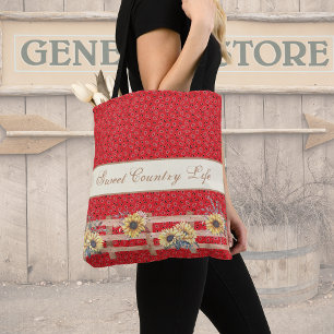 Tote Bag Fleurs de soleil de pays sur Bandana Imprimer pers