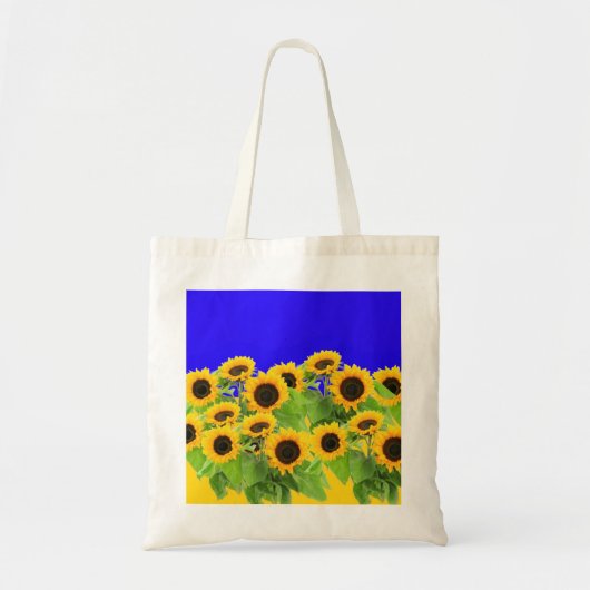 Tote Bag Fleurs de soleil - drapeau ukrainien Paix Liberté  (Devant)