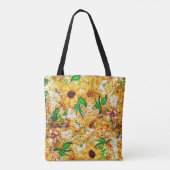 Tote Bag Fleurs de soleil expressionniste brillant jaune fl (Dos)