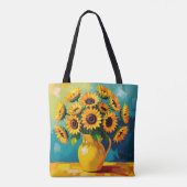 Tote Bag Fleurs de soleil jaunes perosnalisées (Dos)