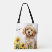 Tote Bag Fleurs de soleil mignonettes personnalisées (Dos)