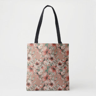 Tote Bag Fleurs de soleil, pommes : motif d'aquarelle d'aut