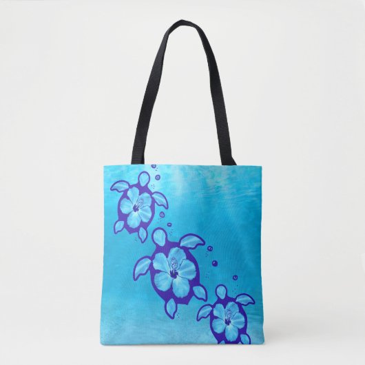 Tote Bag Fleurs de tortues de mer de Honu (Devant)