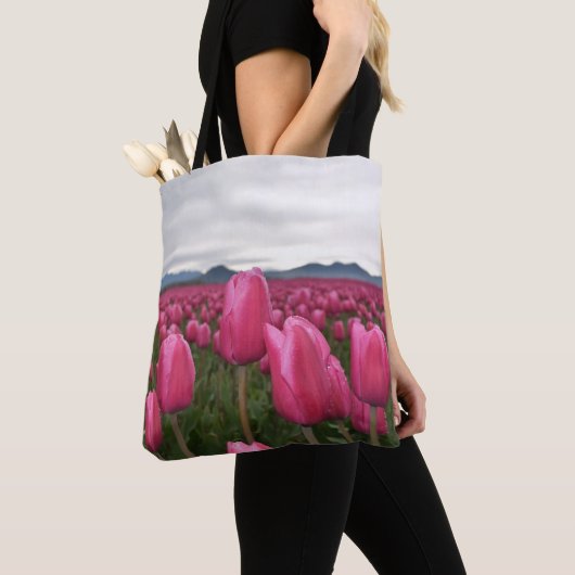 Tote Bag Fleurs de tulipes roses (De près)