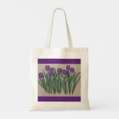 Tote Bag Fleurs de tulipes violettes Aquarelle (Dos)
