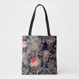 Tote Bag Fleurs décoratives colorées Batik