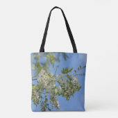 Tote Bag Fleurs délicates de robinier blanc sous un ciel bl (Dos)