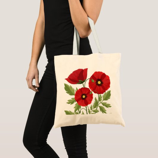 Tote Bag Fleurs d'été joyeuses floraison de pavot (Devant (produit))