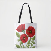 Tote Bag Fleurs d'été joyeuses floraison de pavot (Devant)