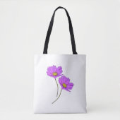 Tote Bag Fleurs Deux Cosmos Violets (Devant)