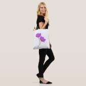 Tote Bag Fleurs Deux Cosmos Violets (Sur le modèle)