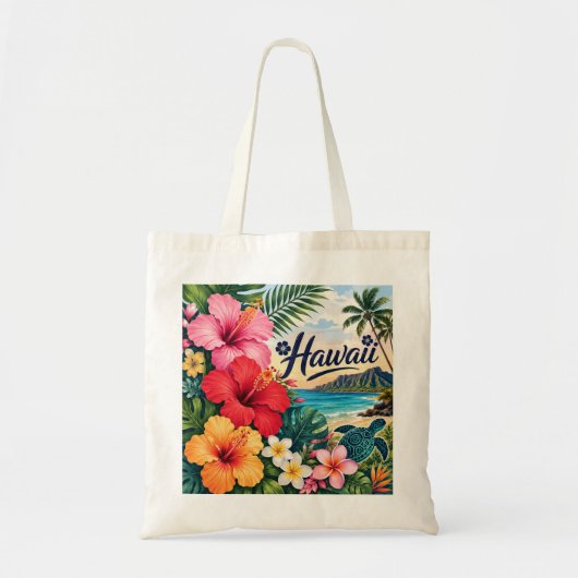 Tote Bag Fleurs d'Hawaii (Devant)
