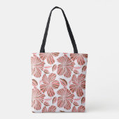 Tote Bag Fleurs d'hibiscus hawaïens : style tropical brun. (Dos)