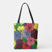 Tote Bag Fleurs d'Hibiscus multicolores (Dos)