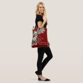 Tote Bag Fleurs d'hiver Rose Blanche Rouge Demoiselle d'Hon (Sur le modèle)
