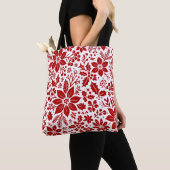 Tote Bag Fleurs d'hiver rouges (De près)