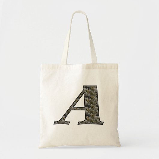 Tote Bag Fleurs d'hortensia à initiale de monogramme A (Devant)