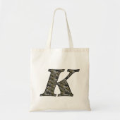 Tote Bag Fleurs d'hortensia à initiale de monogramme K (Devant)