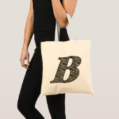 Tote Bag Fleurs d'hortensia à monogramme initial B (Devant (produit))