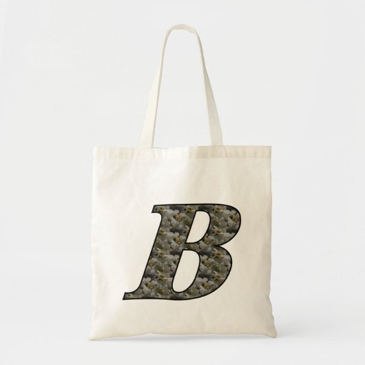 Tote Bag Fleurs d'hortensia à monogramme initial B (Devant)