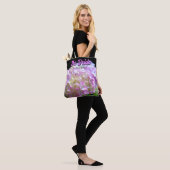 Tote Bag fleurs d'hortensias rose pastel jaune violet Marié (Sur le modèle)
