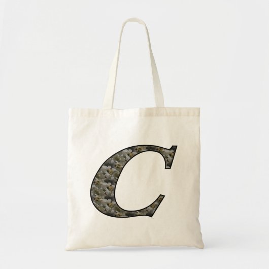 Tote Bag Fleurs d'hydrangea à initiale de monogramme C (Devant)