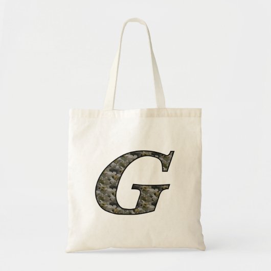 Tote Bag Fleurs d'hydrangea à initiale de monogramme G (Devant)