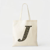 Tote Bag Fleurs d'hydrangea à initiale de monogramme J (Devant)