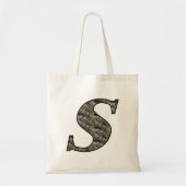 Tote Bag Fleurs d'hydrangea à initiale de monogramme S (Devant)