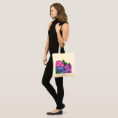 Tote Bag Fleurs d'hydrangée bleu et rose (Devant (modèle))