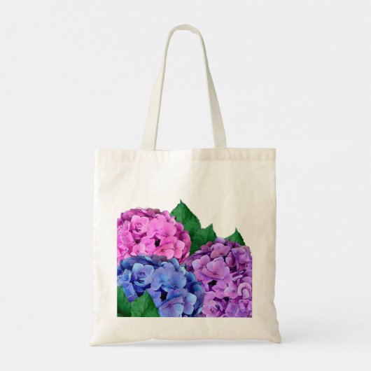 Tote Bag Fleurs d'hydrangée bleu et rose (Dos)