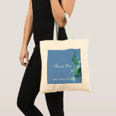 Tote Bag fleurs d'hydrangée bleue en arrière - plan bleu (Devant (produit))