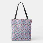 Tote Bag Fleurs d'Hydrangée rose et bleu sans joint (Dos)