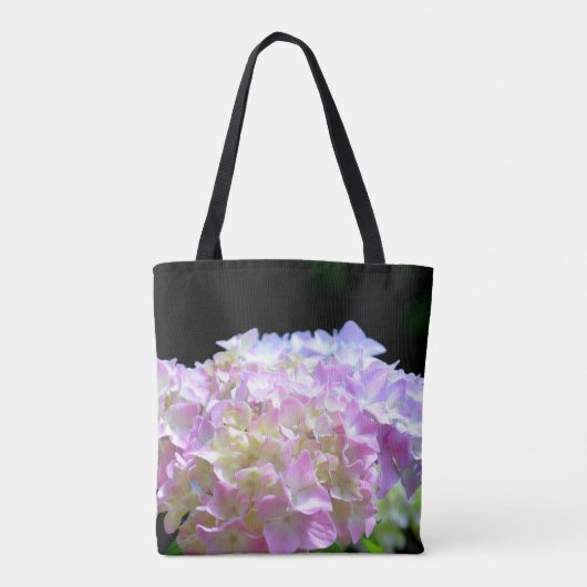 Tote Bag Fleurs d'hydrangée violette rose doux (Dos)