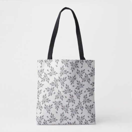 Tote Bag Fleurs Ditsy en Gris (Devant)