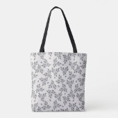 Tote Bag Fleurs Ditsy en Gris (Dos)