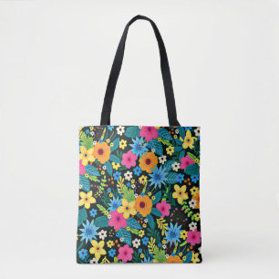Tote Bag Fleurs Ditsy Vibrantes Motif Floral Design-43785