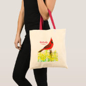 Tote Bag Fleurs d'or d'oiseaux cardinaux du Kentucky (Devant (produit))