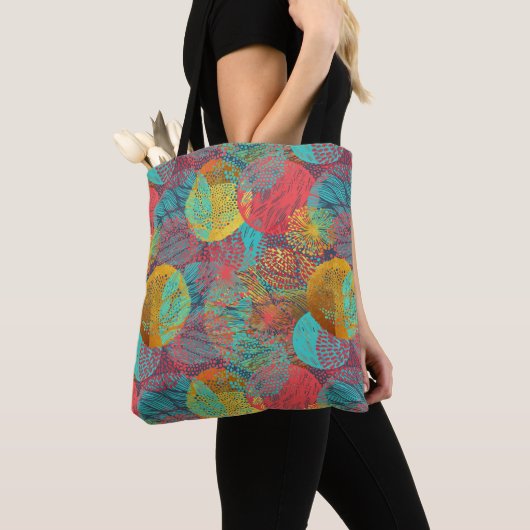 Tote Bag Fleurs d'or éthérées - Harmonie florale intranspar (De près)