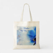 Tote Bag Fleurs D'orchidée Tropicales Aquarelle Bleue Moder (Dos)