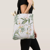 Tote Bag Fleurs d'orchidées crémeuses (De près)