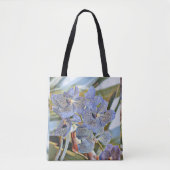 Tote Bag Fleurs d'orchidées de couleur lavande bleue (Devant)