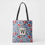 Tote Bag Fleurs Élégantes avec Initiale de Demoiselle d'Hon (Devant)