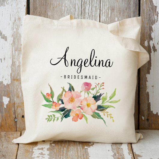 Tote Bag Fleurs Élégantes Demoiselles d'Honneur Personnalis
