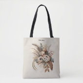 Tote Bag Fleurs Élégantes Feuillage et plumes (Devant)